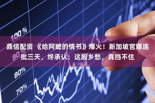 鼎信配资 《给阿嬷的情书》爆火！新加坡官媒连批三天，终承认：这股乡愁，真挡不住